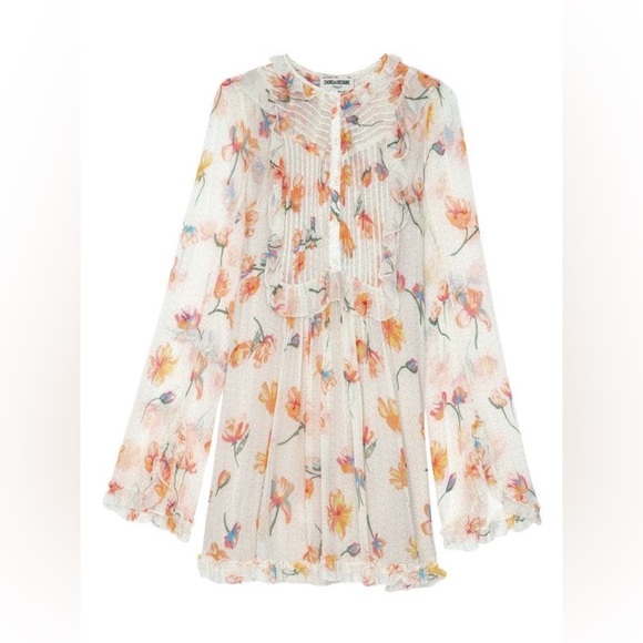 Zadig & Voltaire Tops - NWT Zadig and Voltaire Rackel Floral Chiffon Mini Dress